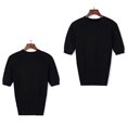 thumbnail image 3 of Womens Crewneck Short Sleeve Sweaters Tops Ribbed Pullover Sweater Blouse Soft Slim Fit Knit Sweater, 3 of 6