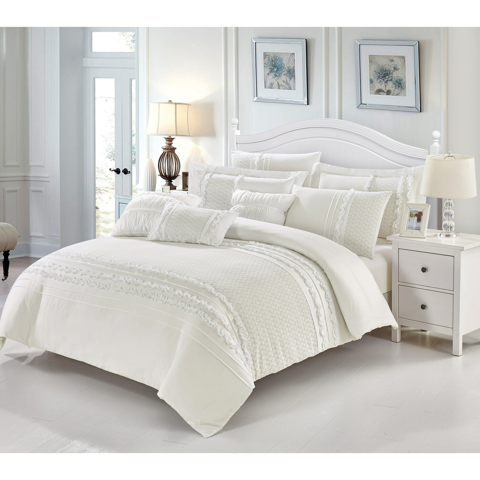 Charlotte Ivory 7pc Duvet Cover Set 100 Pure Cotton Queen Charlotte Ivory 7pc Duvet Cover Set 100 Pure Cotton Queen Canada
