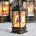 thumbnail image 1 of Mistaha Retro Wind Lamp Christmas Printing Pattern Home Night Light Christmas Desktop Decoration (Small bronze, 1 of 8