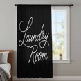 thumbnail image 4 of Black Sheer Curtains 45 Inches Long, Laundry Room Minimalist Modern Art Light Filering Curtains, Breathable Simi Curtain Privacy Drapes for Kitchen Bathroom Lightweight Small Window Treatment, 4 of 9