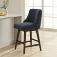 thumbnail image 2 of Kuka Home 26"H Swivel Modern Fabric Counter Stool in Blue, 2 of 11