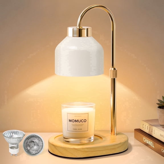 Candle Warmer Lamp with Timer Dimmable, Electric Candle Lamp Warmer with Adjustable Height, Gifts for Women Mother's Day Christmas Home Decor, White