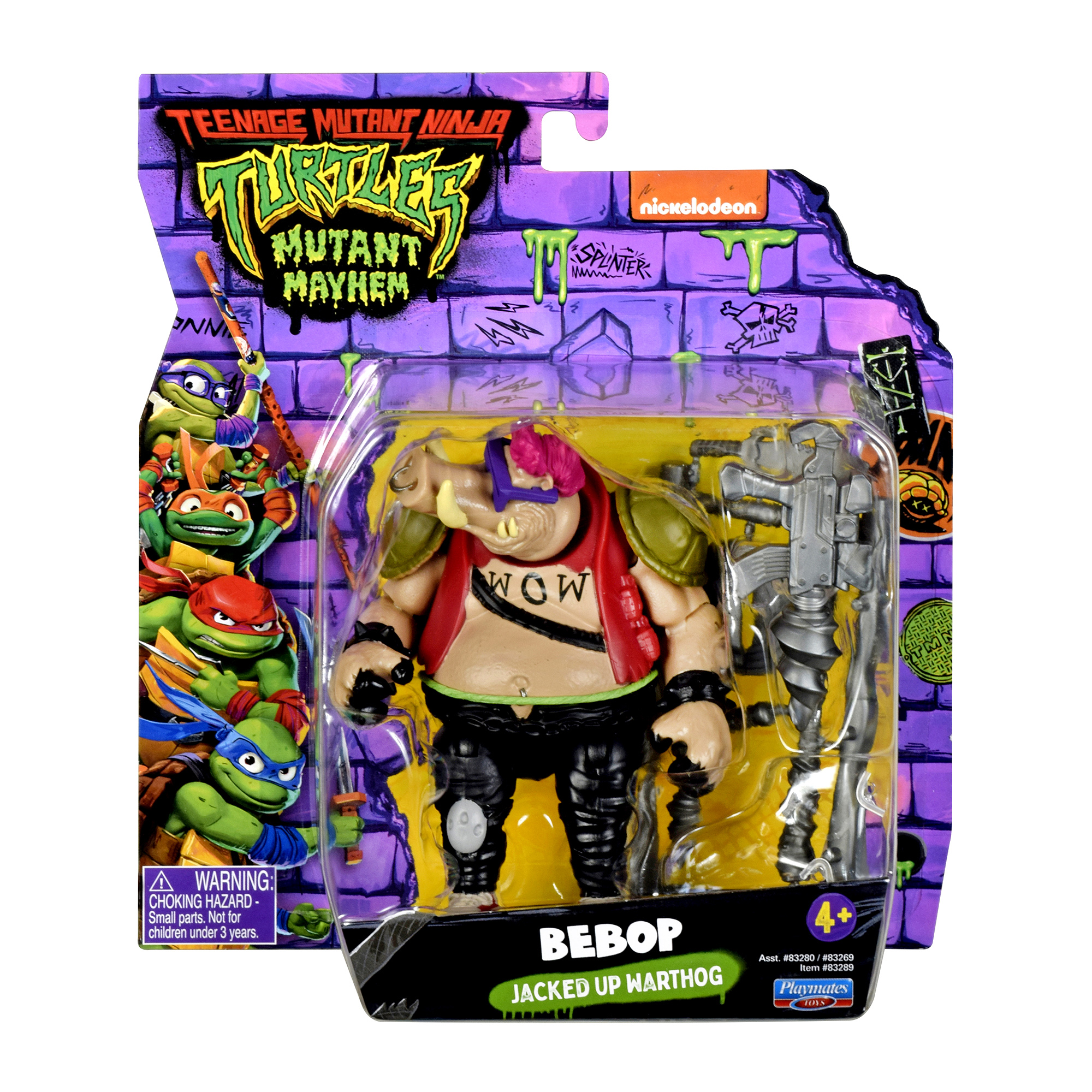 Teenage Mutant Ninja Turtles: Mutant Mayhem 4.25” Bebop Basic Action Figure by Playmates Toys - image 5 of 7