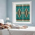 thumbnail image 4 of Ethnic Style Pattern Window Privacy Film Retro Green Abstract Weaving Art Decorative Glass Window Film UV Blocking Static Cling Non-Adhesive Sticker Covering for Home Door 17.7 x 39.3 inches, 4 of 8