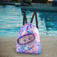 thumbnail image 1 of Mochila con cordón para gimnasio, mochila bonita para natación con separación y estampado, para natación húmeda Púrpura, 1 of 10