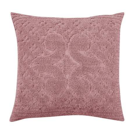 Better Trends 26"x 26" Euro Pillow Sham 100% Cotton Pillow Cover Medallion Design Machine Washable (Pink) Ashton Collection