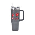 thumbnail image 1 of Taza para coche, taza con mango de acero inoxidable 304, taza de hielo con pajita, 40oz, 1 of 6