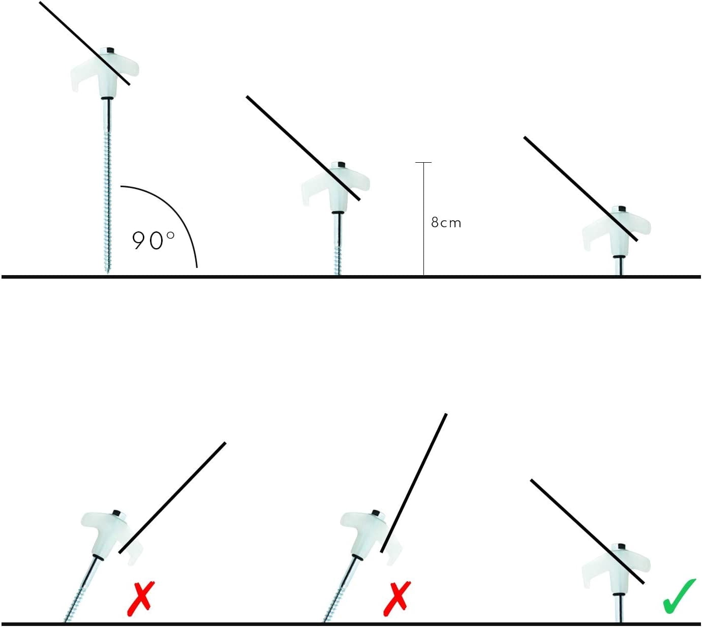 15-Piece Heavy Duty Tent Stakes with Glow-in-Dark Heads and Bonus Carry Pouch for Camping