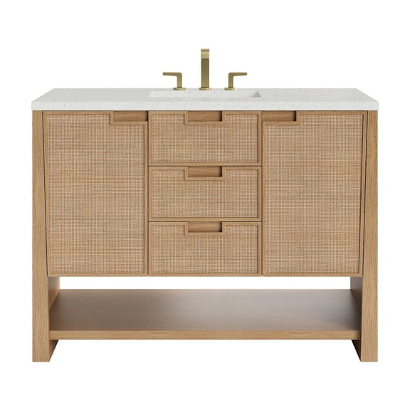 James Martin Vanities D225-V48-SSO-3LDL Solene 48" Free Standing Single Basin Poplar Wood
