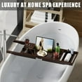 thumbnail image 2 of Bamboo Bathtub Caddy Tray for Tub,Expandable Bath Table Trays,Premium Bathroom Accessories for New Home & Mothers Day & Birthday Gifts for Couples, 2 of 7