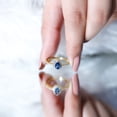 thumbnail image 5 of Rosec Jewels Natural Blue Sapphire Pear Shaped Engagement Ring with Halo - Blue Sapphire and Diamond Ring - 0.5 Ct - AAA Grade, 18K Yellow Gold, US 3.00, 5 of 8