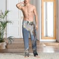 thumbnail image 2 of Logiee Silver Dragon Mountain Peaks Print Pajama Pants for Men,Men’s Pajama Bottoms,Mens PJ Pants with Pockets & Button Fly-Small, 2 of 6