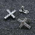 thumbnail image 5 of 2Pcs 14G Cross Dermal Anchor Tops and Base Stainless Steel Cubic Zirconia Internally Threaded Microdermals Body Piercings Studs Dermal Piercings Surface Skin Piercing Body Jewelry for Women Men, 5 of 6