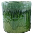 thumbnail image 4 of Foy Tall Planter Set of 2, Two Tone Green Ceramic, Round, Modern Style, 4 of 5