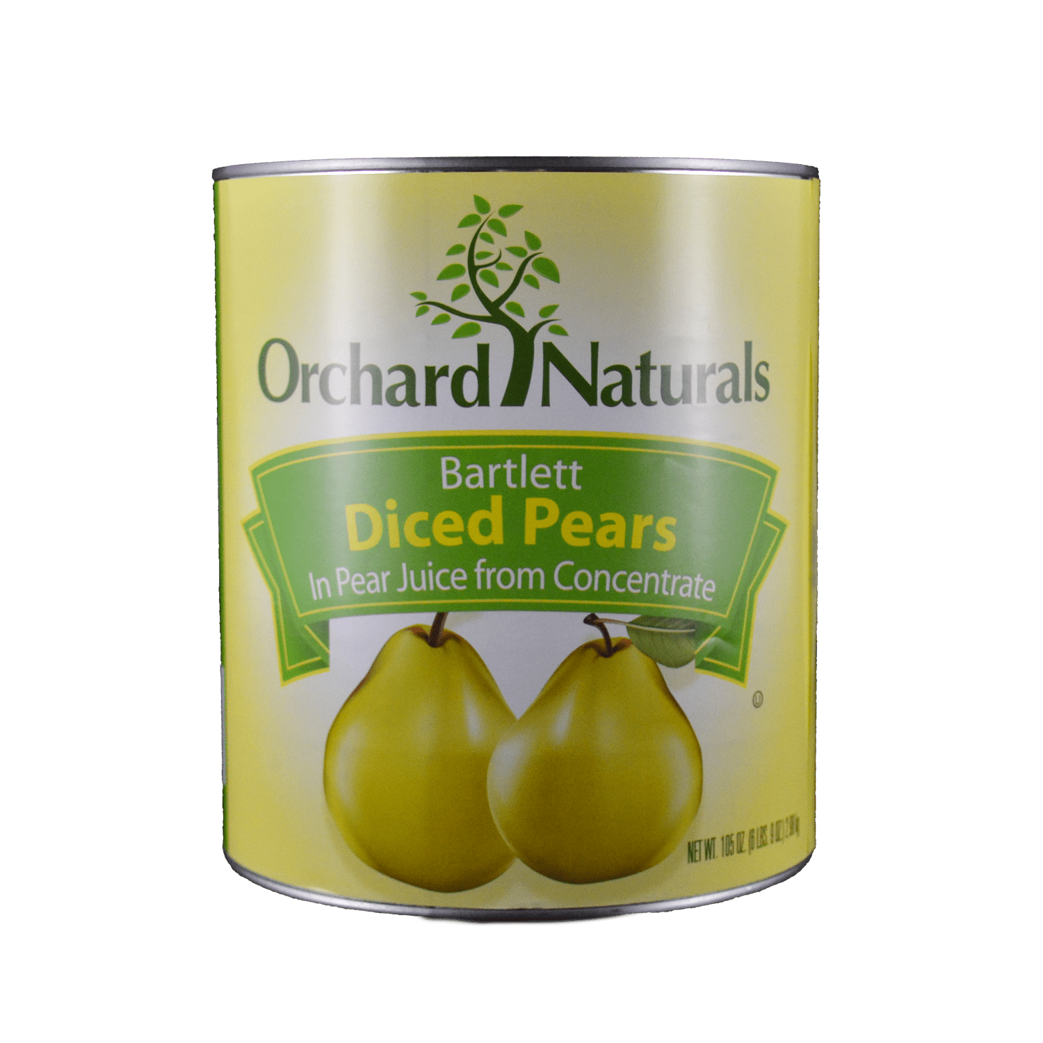 Orchard Naturals Diced Pears in 100 Juice, 105 oz Can