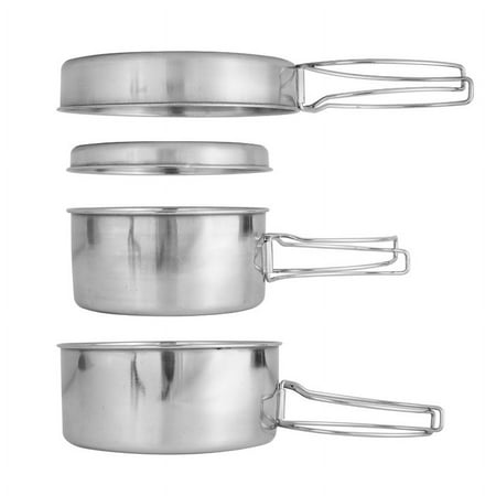 Cookware Pot Set Cookware Set Picnic Stainless-steel Cookware Set Stainless-steel Cookware Set Picnic Pot Bosnyyds Mewmewcat Funien Buzhi Silver