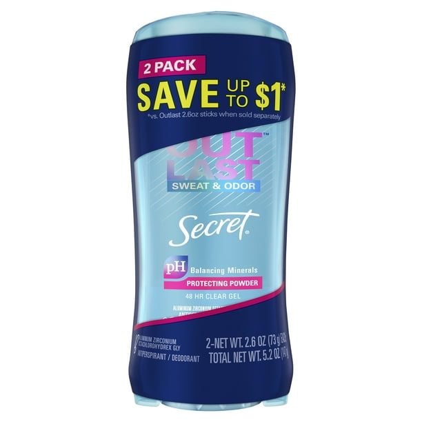 Secret Outlast Clear Gel Antiperspirant Deodorant, Protecting Powder, 2