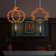 thumbnail image 4 of Decoraciones de Halloween, adornos de Halloween, regalos de Halloween, juego de dos luces de ventana con forma de calabaza de hoja de arce brillante forjadas en hierro para Acción de Gracias y Hallowe, 4 of 9