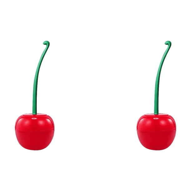Cepillo para El Inodoro en Forma Cereza Con Limpieza Del Soporte (cabeza Cepillo) Rojo Blanco