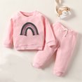 thumbnail image 2 of Odeerbi Toddler Sweatshirt Newborn 2025 Long Sleeve Clothes Autumn Winter Boys Girls Rainbow Tops Trousers Pants Outfit Dark Gray, 2 of 8
