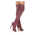 thumbnail image 3 of New Women Liliana Opus-1A Faux Suede Thigh High Peep Toe Lace Up Stiletto Boot, 3 of 3
