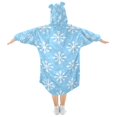 thumbnail image 2 of FORMRS Wearable Blanket Hoodie with Sleeves for Kids Cozy Flannel Sweatshirt, Snowflake Pattern, 2 of 7