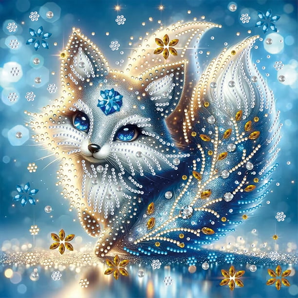 5D DIY parcial especial en forma de zorro animal taladro diamante pintura kit decoración