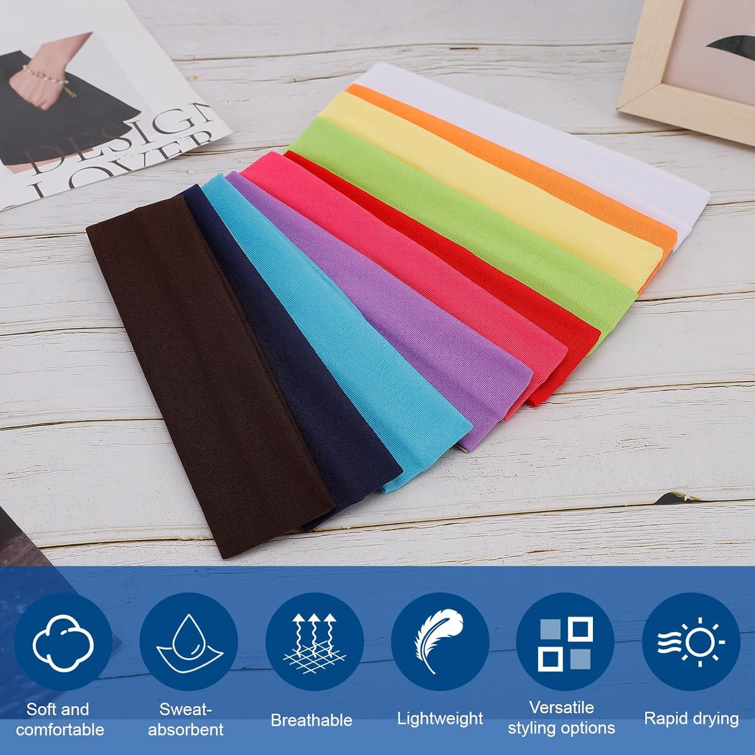 Headbands for Women, Include Black, White, Pink, Red