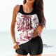 thumbnail image 2 of Trajes de Baño Modestos para las Mujeres Traje de Baño de Eslinga de Impresión de Hojas de Flores Multicolores, Cintura Alta Y Tops de Traje de Baño de Apoyo para las Mujeres, 2 of 6