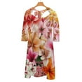 thumbnail image 6 of Vibrant Tropical Flower Bouquet Blooms Dress Summer Dresses Woman Street Style Big Size Casual Dress, 6 of 9