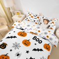 thumbnail image 2 of Homewish Boo Pumpkin Duvet Cover Queen for Kids, White Skull Bat Star Halloween Queen Bedding, Halloween Reversible, 3pcs, 1 Duvet Cover and 2 Pillowcases, 2 of 6