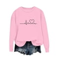 thumbnail image 3 of yillto Women's Long Sleeve Shirts Lightweight Crewneck Pullover Sweatshirt Heart Printed Loose Tee, 3 of 5