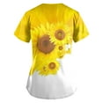 thumbnail image 3 of YDKZYMD Nursing Scrub Tops for Women Set Tie Dye Jogger Petite with Pockets Scrub Shirt Graphic Short Sleeve V Neck Scrub Tops Workwear Nurse Uniform Plus Size Scrubs Fluorescence Yellow M, 3 of 3