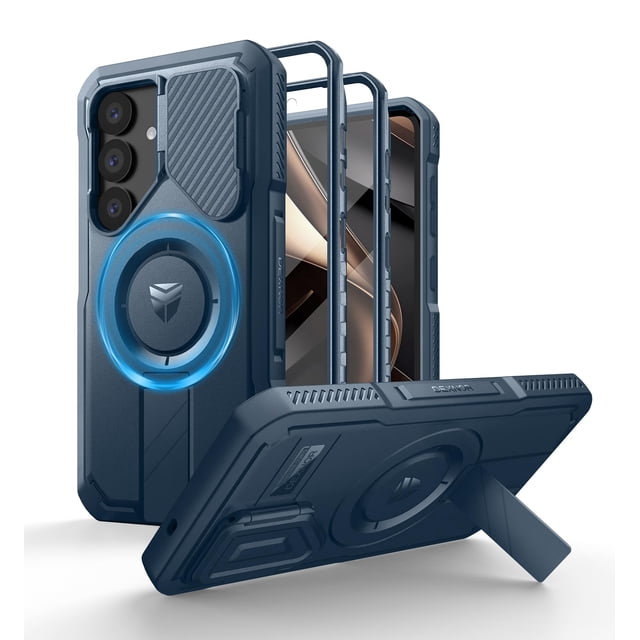 Funda Dexnor para Samsung Galaxy S25 con funda de cámara, color azul marino