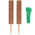 thumbnail image 1 of 2 Pcs Moss Pole for Cheese Plant Stackable Moss Stick with 20 Cable Ties for Extending Monstera Pothos Vines, 1 of 16