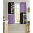 thumbnail image 4 of Purple Black Sheer Curtains 39 Inch Length 2 Panels Set for Living Room/Bedroom, Farmhouse Striped Modern Abstract Art Kitchen Curtains Grommet Semi-Sheer Curtains Window Treatments 27.5"x39"x2, 4 of 7