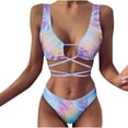thumbnail image 1 of Elegante traje de baño cómodo para mujer Bikini Tie-dye Impreso Vendaje Split Traje de baño OAVQHLG3B Store lin121212, 1 of 3