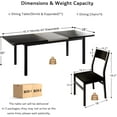 thumbnail image 5 of iPormis 63" Extendable Kitchen Table Set for 4-6 People, 7-Piece Large Dining Table Set With 6 Chairs,Mid-Century Modern Dining Room Table,Black, 5 of 8