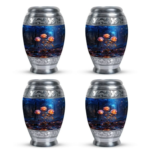 Stylized Rose Urn - Keepsake Urns For Ashes - Keepsake - 3 Inch - Pack Of 4 - Miniature Urns For Ashes - Adult Urns For Human Ashes Men - Ashes Urns Human Remains - Ash Urns