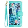 thumbnail image 4 of Allytech for Google Pixel 7 Wallet Case, Premium PU Leather Cards Slots Shoulder Strap Hand Wrist Fashion Floral Pattern Wallet Phone Case for Google Pixel 7 - Green, 4 of 14