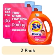 (2 pack) Tide Plus a Touch of Downy Liquid Laundry Detergent, April Fresh Scent, 84 fl oz, 59 Loads
