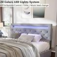 thumbnail image 7 of CAIDI QUEEN Size Bed Frame with LED Light Headboard, Upholstered Platform Bed with 4 Drawers, Adjustable LED Lights Headboard(Light Grey-QUEEN), 7 of 7