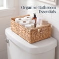 thumbnail image 5 of Best Choice Products Wicker Storage Basket, Shelf Basket w/ Wooden Handles, Rectangular Storage Bin - Natural, 5 of 8