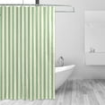 thumbnail image 2 of Light Green Vertical Stripes Shower Curtain Bathroom Decorative Shower Curtain Waterproof Washable Reinforced Grommets, 72x72 Inch, 2 of 5