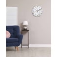 thumbnail image 3 of Wall Clock 12 Inch Gray White Gold Marble Texture Round Silent Decorative Wall Clocks Battery Operated for Living Room Bedroom Kitchen Classroom Decor, Abstract Lines,Large, 3 of 7