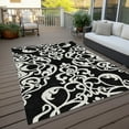 thumbnail image 6 of Addison Rugs Chantille Indoor/Outdoor Transitional Damask Black Washable Rectangle Rug, 5' x 7'6", 6 of 6