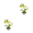thumbnail image 1 of Reemplazo de plantas falsas Injueey decoración de macetas artificiales de escritorio 2Conjunto Verde, 1 of 6