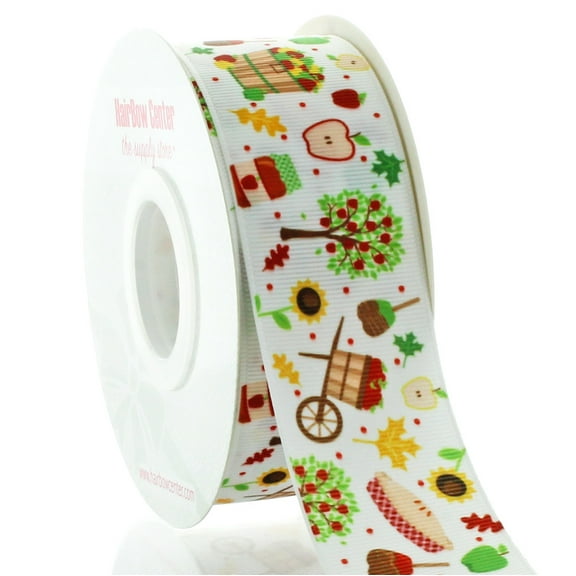 1.5" Fall Apple Harvest Grosgrain Ribbon 25yd