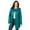 Tropical Teal, variant on Women's Plus Size Three Quarter Length Jacket Real Leather Oversized Long Coat