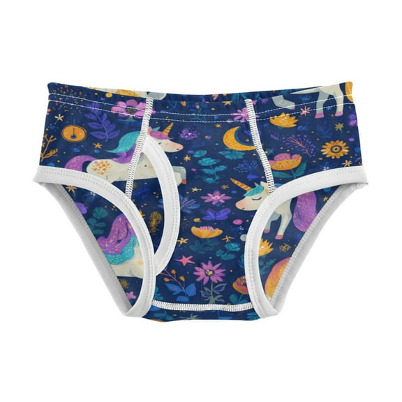 Boys cotton triangle briefs safety standard comfortable and breathable children's underwear Whimsical Unicorns